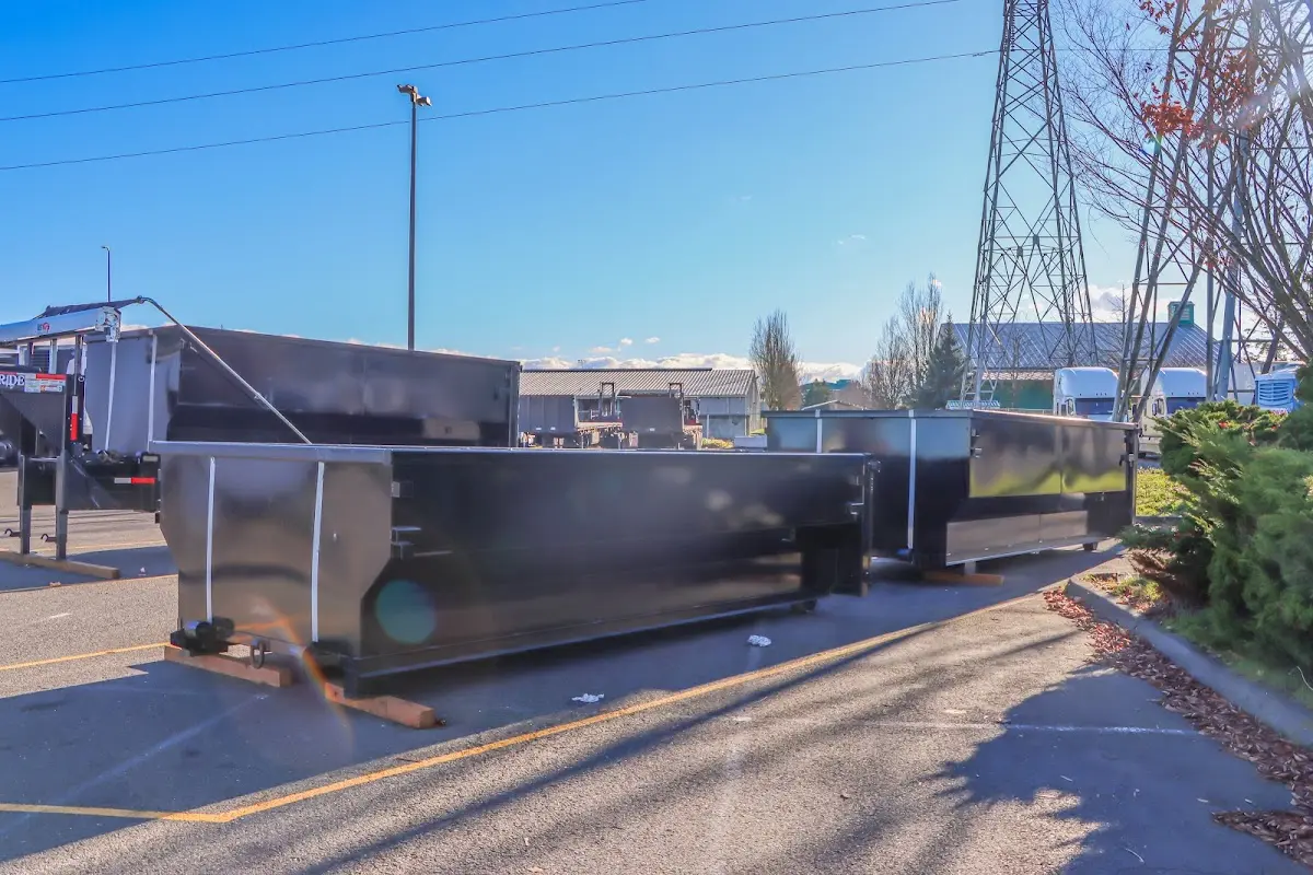 Roll-off dumpster ready for waste disposal at job site for Estate Cleanout Dumpster Rental in Lake Goodwin